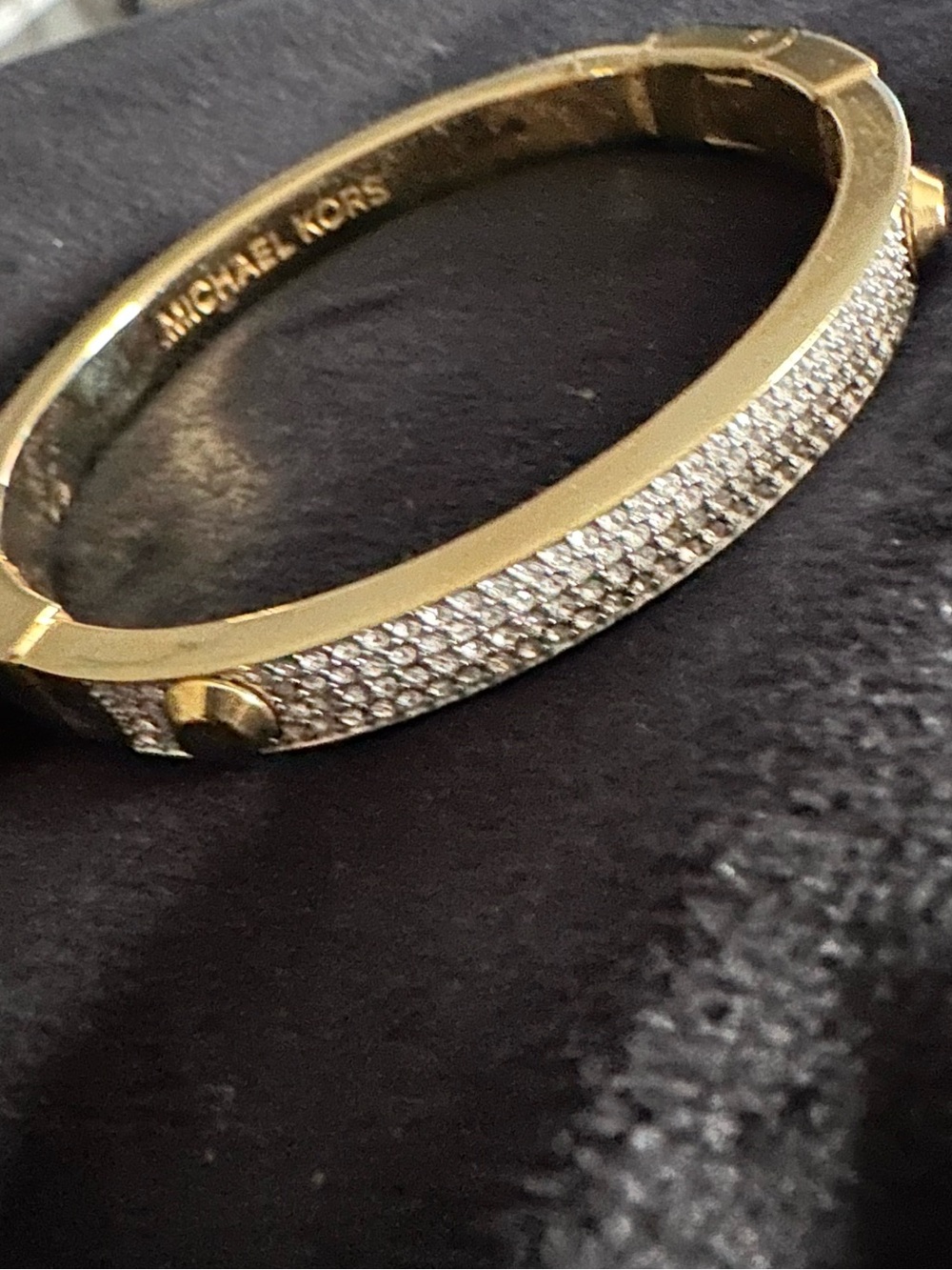 Michael Kors Gold-tone Bangle with White Crystal Pavé